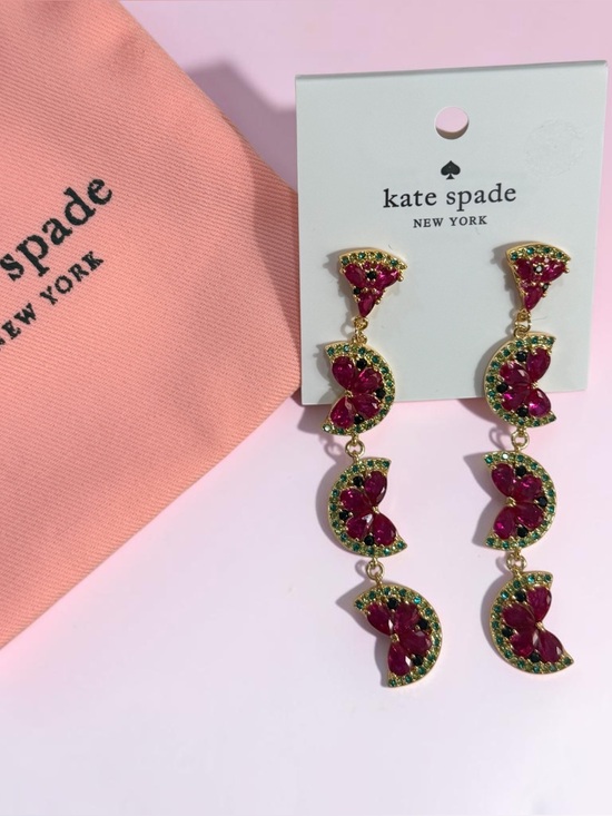 kate spade Jewelry - NEW | Kate Spade Ruby Rhinestones Hot Pink Watermelon Earring + KS Pink Dust Bag